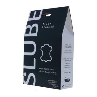 Slube Black Leather Water Based Bath Gel 500g - LOVEPOPPER.COM - Slube