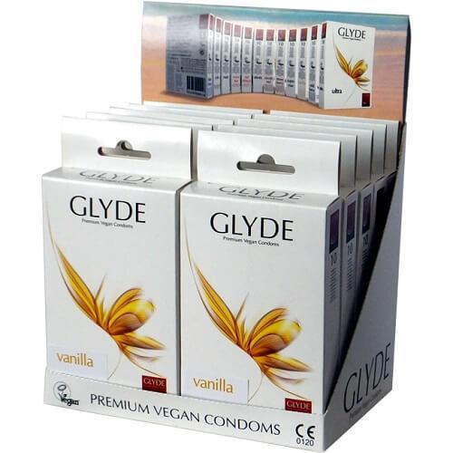 Glyde Ultra Vanilla Flavour Vegan Condoms 10 Pack - LOVEPOPPER.COM - Glyde Vegan Condoms