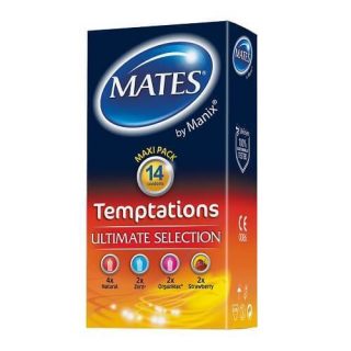 Mates Temptations Condoms 14 Pack - LOVEPOPPER.COM - Mates