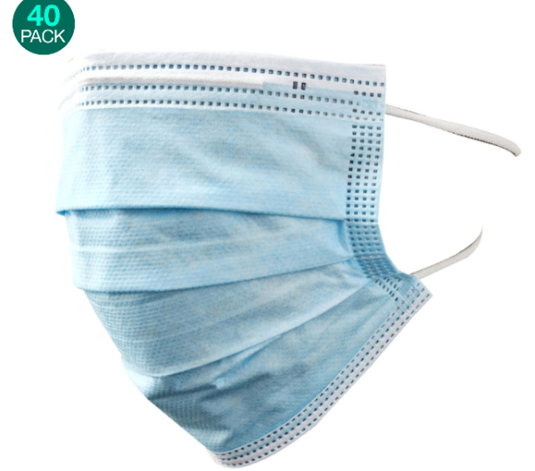 HUITIAN 3PLY Single Use Medical Face Mask, 40 x 50 Pack (2,000 Masks)