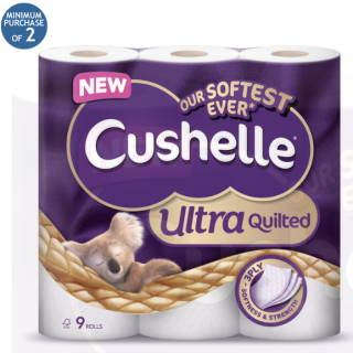 2 x Cushelle Ultra Quilted 3-Ply Toilet Tissue, 45 Rolls
