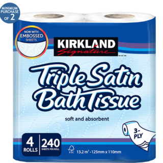 2 x Kirkland Signature Triple Satin Toilet Tissue, 40 Rolls (10 x 4 Pack)