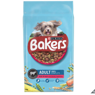 Bakers Adult with tasty Beef and Country Vegetable Dry food is a dry dog food that caters for your adult dog's every need. It provides them with all the nutrients they require for an energetic lifestyle, with tasty chicken in every chunk! Our formula contains chicory, a natural ingredient that's proven to help improve digestive health by balancing the 'good' and 'bad' bacteria. Quality protein sources help to maintain a good body condition, while the addition of vitamin D and minerals help support healthy teeth and strong bones. We include country vegetables and tasty beef in this recipe, as well as the vitamins and minerals important to on-going health.
