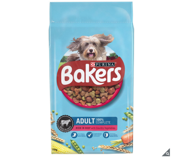 Bakers Adult with tasty Beef and Country Vegetable Dry food is a dry dog food that caters for your adult dog's every need. It provides them with all the nutrients they require for an energetic lifestyle, with tasty chicken in every chunk! Our formula contains chicory, a natural ingredient that's proven to help improve digestive health by balancing the 'good' and 'bad' bacteria. Quality protein sources help to maintain a good body condition, while the addition of vitamin D and minerals help support healthy teeth and strong bones. We include country vegetables and tasty beef in this recipe, as well as the vitamins and minerals important to on-going health.