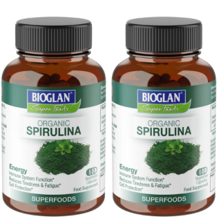 Bioglan Superfoods Organic Spirulina, 2 x 60 Capsules (2 Months Supply)